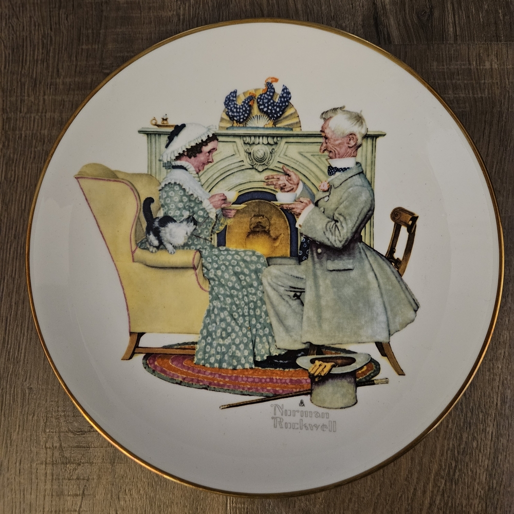 Limited Edition Rockwell Collector Plate "Winter - Gaily Sharing Vintage Times"